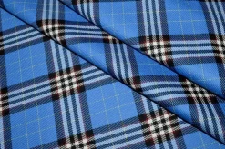 TESSUTO TARTAN SCOZZESE LANA BLUETTE