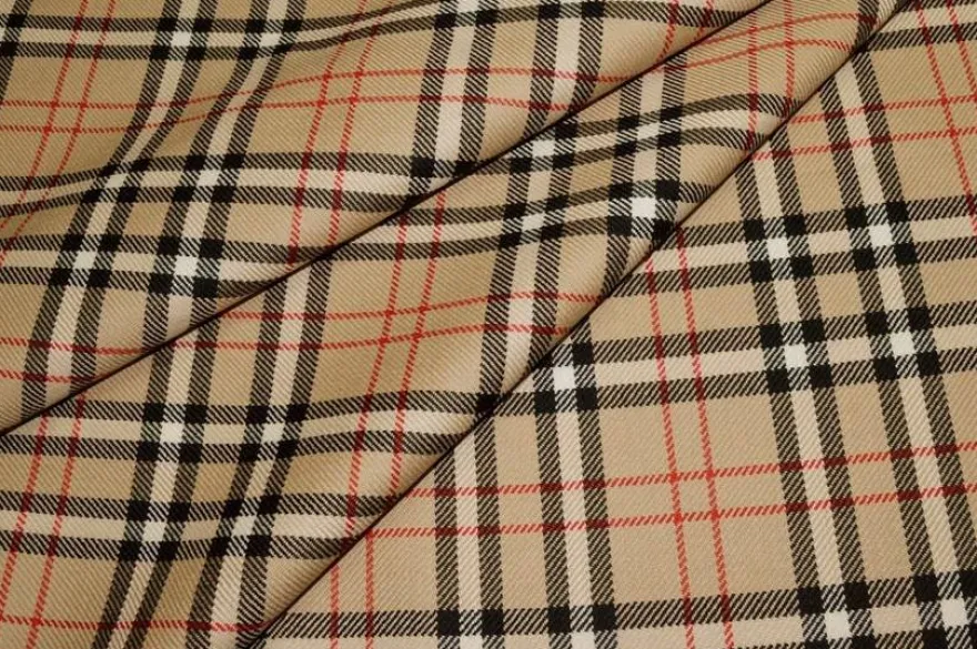 TESSUTO TARTAN SCOZZESE LANA BEIGE