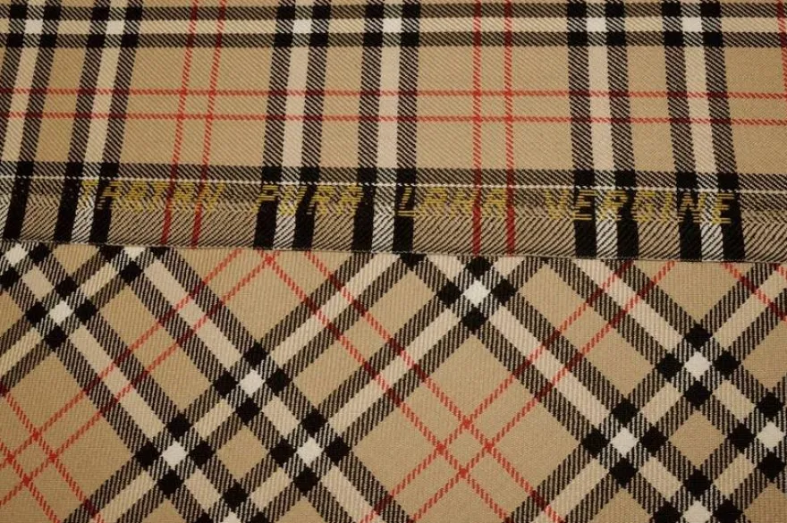 TESSUTO TARTAN SCOZZESE LANA BEIGE