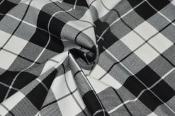 TESSUTO TARTAN STREATCH BIANCO NERO