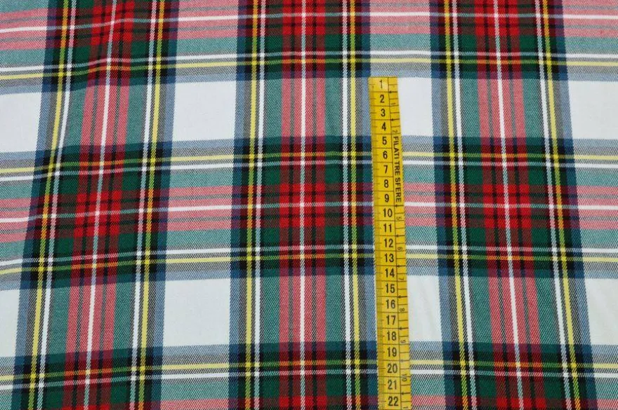 TESSUTO TARTAN STREATCH BIANCO
