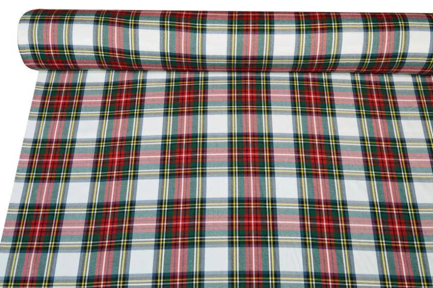 TESSUTO TARTAN STREATCH BIANCO