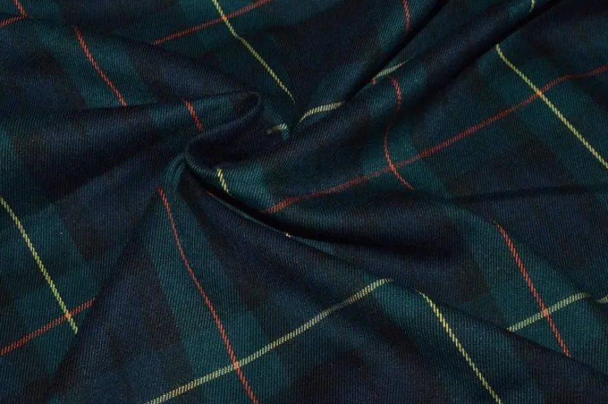 TESSUTO TARTAN STREATCH CLASSICO BLU SCACCO GIALLO