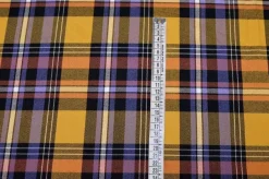 TESSUTO TARTAN STREATCH GIALLO LILLA