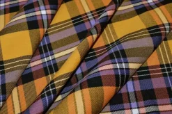 TESSUTO TARTAN STREATCH GIALLO LILLA