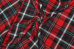 TESSUTO TARTAN STREATCH ROSSO NERO 822