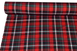 TESSUTO TARTAN STREATCH ROSSO NERO 822