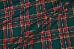 TESSUTO TARTAN STREATCH VERDONE ROSSO