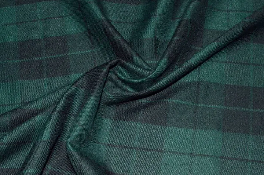 TESSUTO TARTAN VERDE NERO