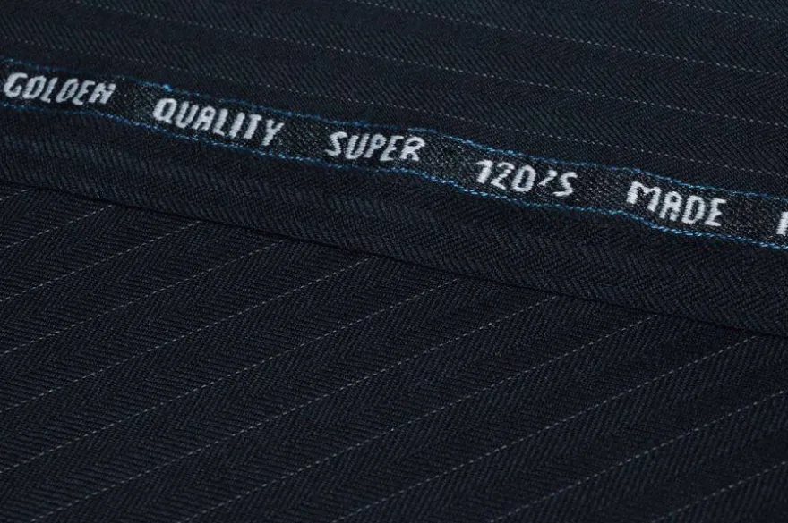 TESSUTO TASMANIA LANA SUPER 120'S SPINATINO BLU NOTTE