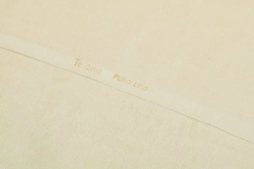TESSUTO TELA EMIANE PURO LINO PANNA