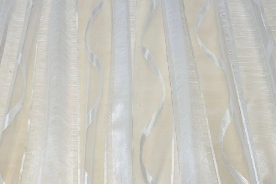 TESSUTO TENDA CON FASCE IN DOPPIA ORGANZA BIANCO