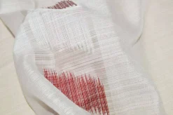 TESSUTO TENDA CON RICAMO ROSSO