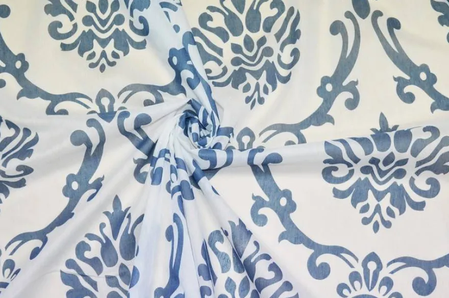 TESSUTO TENDA FANTASIA MEDAGLIONE BLU