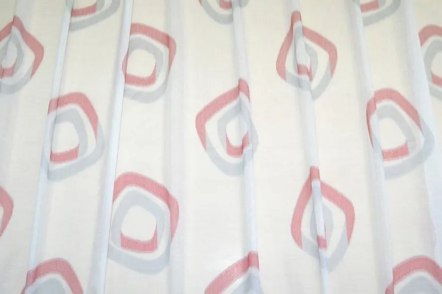 TESSUTO TENDA FANTASIA MODERNA ROSSA GRIGIA