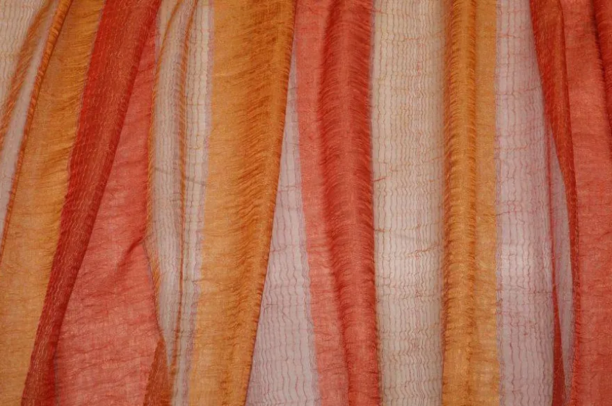TESSUTO TENDA FANTASIA RIGATA ORO ARANCIO