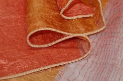 TESSUTO TENDA FANTASIA RIGATA ORO ARANCIO
