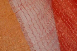 TESSUTO TENDA FANTASIA RIGATA ORO ARANCIO