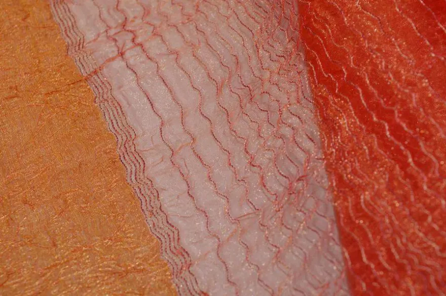 TESSUTO TENDA FANTASIA RIGATA ORO ARANCIO