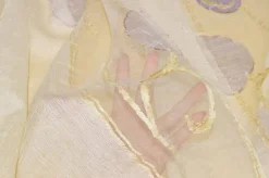 TESSUTO TENDA FASCE ORGANZA FIORI LILLA