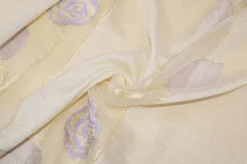 TESSUTO TENDA FASCE ORGANZA FIORI LILLA