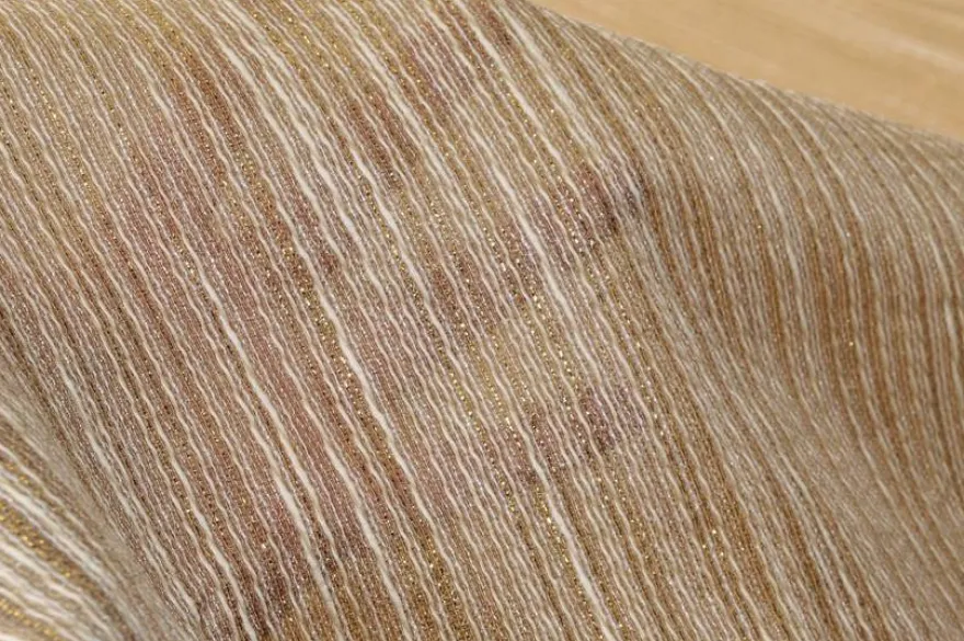 TESSUTO TENDA FILI LUREX ORO BEIGE