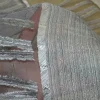 TESSUTO TENDA FONDO ORGANZA STROPICCIATA GEOMETRICA GRIGIA