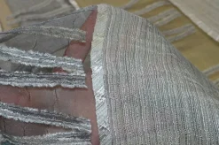 TESSUTO TENDA FONDO ORGANZA STROPICCIATA GEOMETRICA GRIGIA