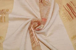 TESSUTO TENDA FONDO STROPICCIATO CON INTAGLI IN ORGANZA