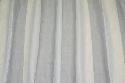 TESSUTO TENDA LINO EFFETTO STROPICCIATO CON FASCE VERTICALI BIANCHE E GRIGIE