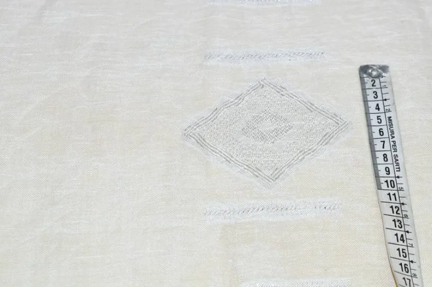 TESSUTO TENDA MISTO LINO FANTASIA LUREX GEOMETRICA