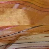 TESSUTO TENDA ORGANZA ARANCIO CON FILI RAFIA COLORATI