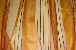TESSUTO TENDA ORGANZA ARANCIO CON FILI RAFIA COLORATI