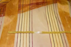TESSUTO TENDA ORGANZA ARANCIO CON FILI RAFIA COLORATI