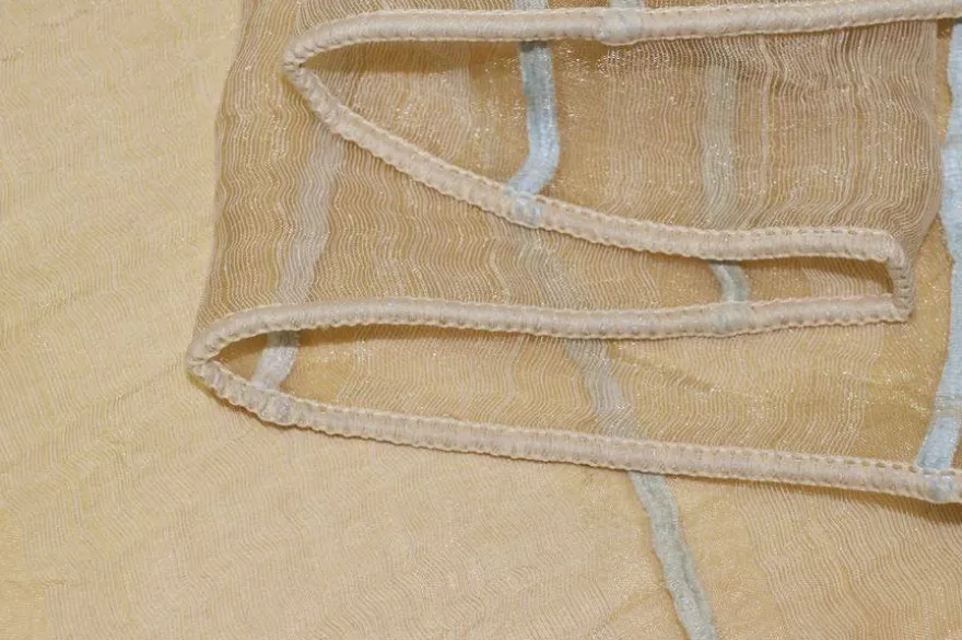 TESSUTO TENDA ORGANZA BEIGE RIGHINA AZZURRA