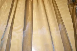 TESSUTO TENDA ORGANZA CANGIANTE ORO BLU CON RICAMO CENTRALE