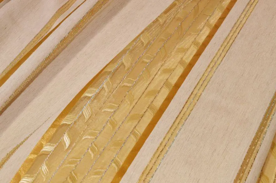 TESSUTO TENDA ORGANZA CON DETTAGLIO ORO CENTRALE