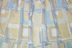 TESSUTO TENDA ORGANZA DEVOREH FANTASIA GEOMETRICA AZZURRA