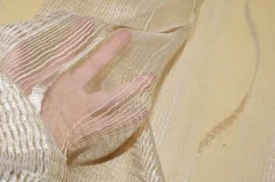 TESSUTO TENDA ORGANZA DISEGNO ONDA ORO