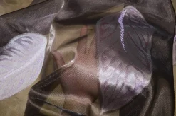 TESSUTO TENDA ORGANZA FANTASIA FOGLIA LILLA