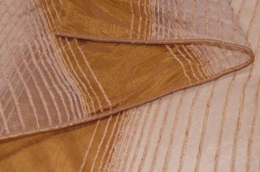 TESSUTO TENDA ORGANZA FASCE ORO SCURO