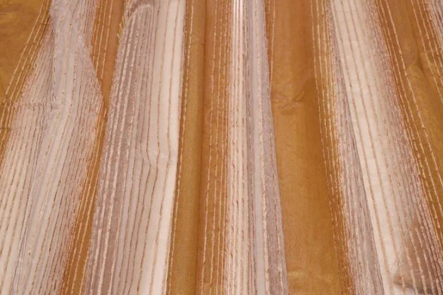 TESSUTO TENDA ORGANZA FASCE ORO SCURO