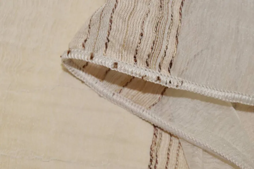 TESSUTO TENDA ORGANZA FASCIATO BEIGE
