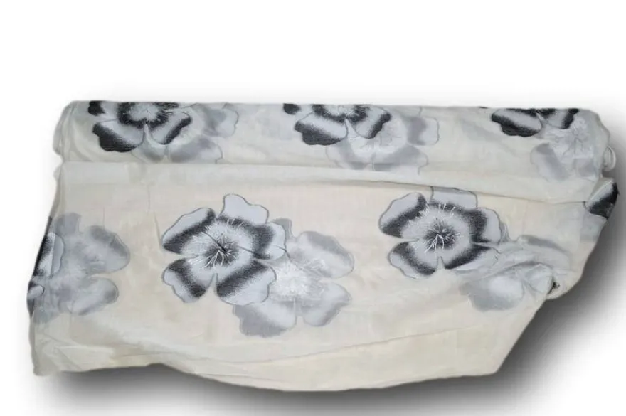 TESSUTO TENDA ORGANZA FIORE GRIGIO KIOTO