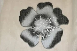 TESSUTO TENDA ORGANZA FIORE GRIGIO KIOTO