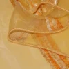 TESSUTO TENDA ORGANZA GIALLO/ARANCIO CON FASCE EFFETTO CINIGLIA