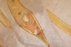 TESSUTO TENDA ORGANZA PANNA RICAMO ORO