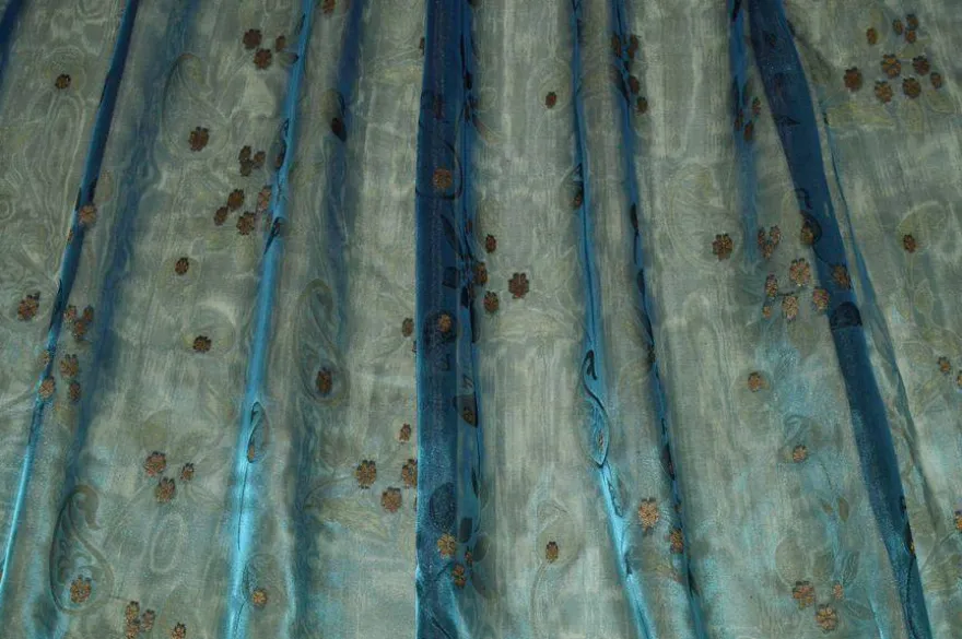 TESSUTO TENDA ORGANZA PETROLIO CANGIANTE