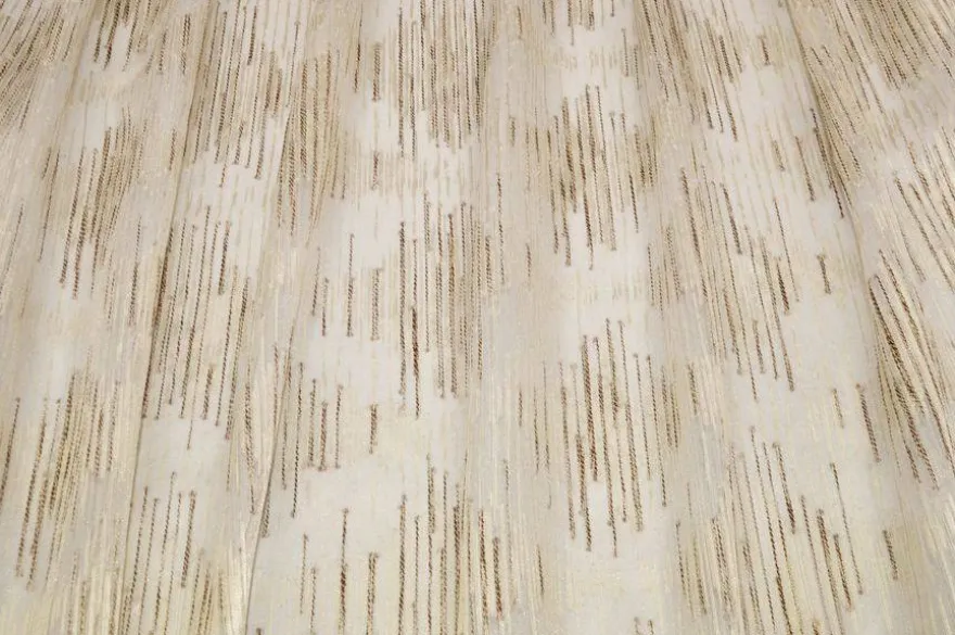 TESSUTO TENDA ORGANZA RICAMATA MARRONE