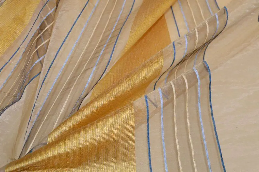 TESSUTO TENDA ORGANZA RIGHINO ORO BLU